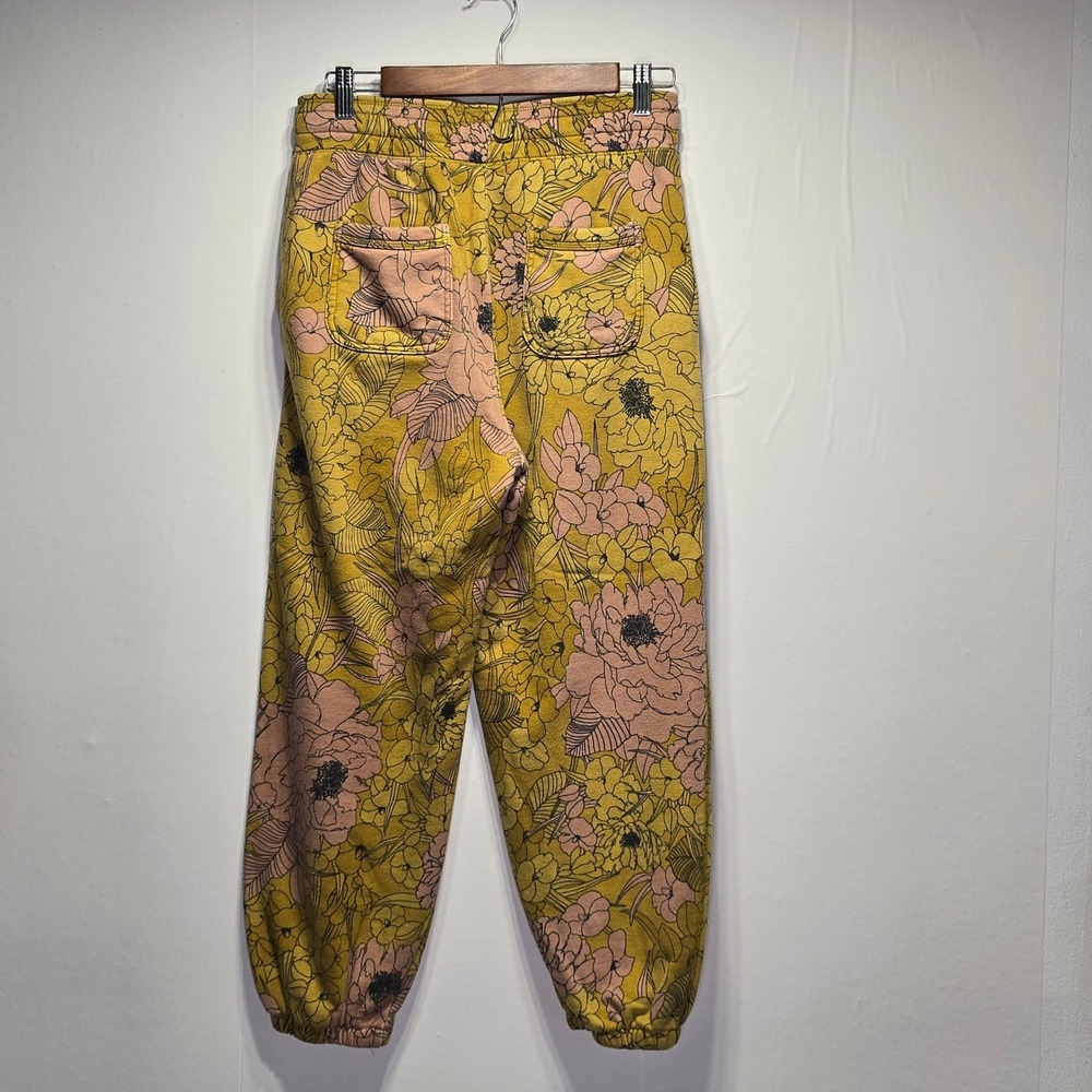 Anthropologie Women's Camilla Knit Joggers Hug Print Yellow Floral SP Boho - Picture 6 of 13